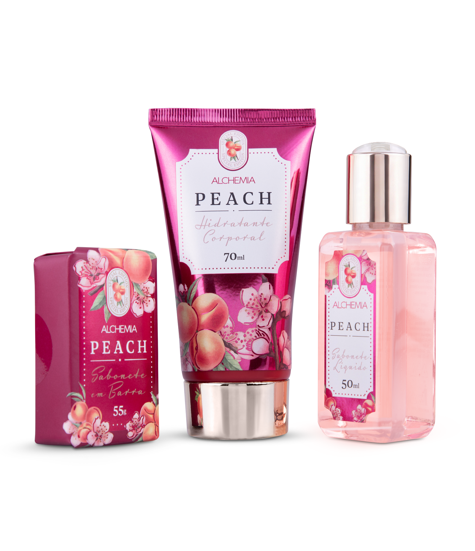 Sabonete Liquido com Laço Peach Alchemia KIT 4