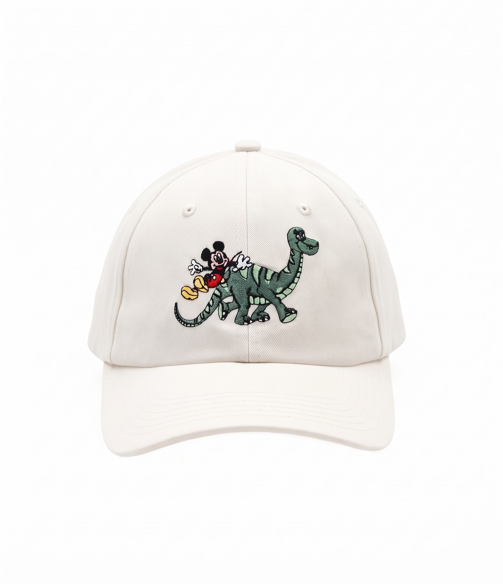 Boné Infantil em Algodão com Bordado Mickey e Dinossauro - Tam U Off White 1