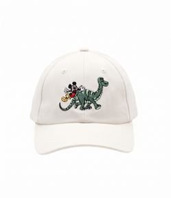 Boné Infantil em Algodão com Bordado Mickey e Dinossauro - Tam U