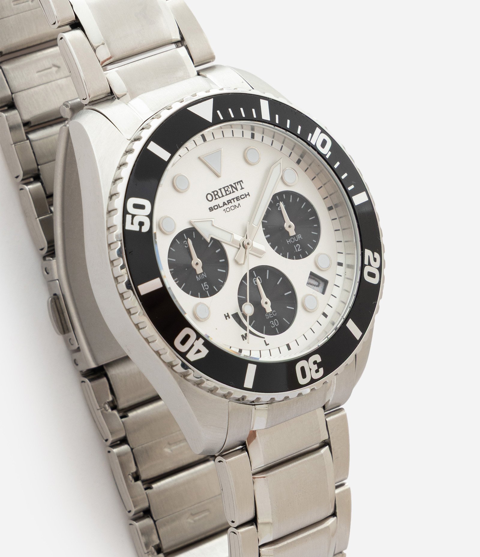 Relógio SolarTech Orient Exclusivo em Aço MBSSC311 S1SX Prata 1