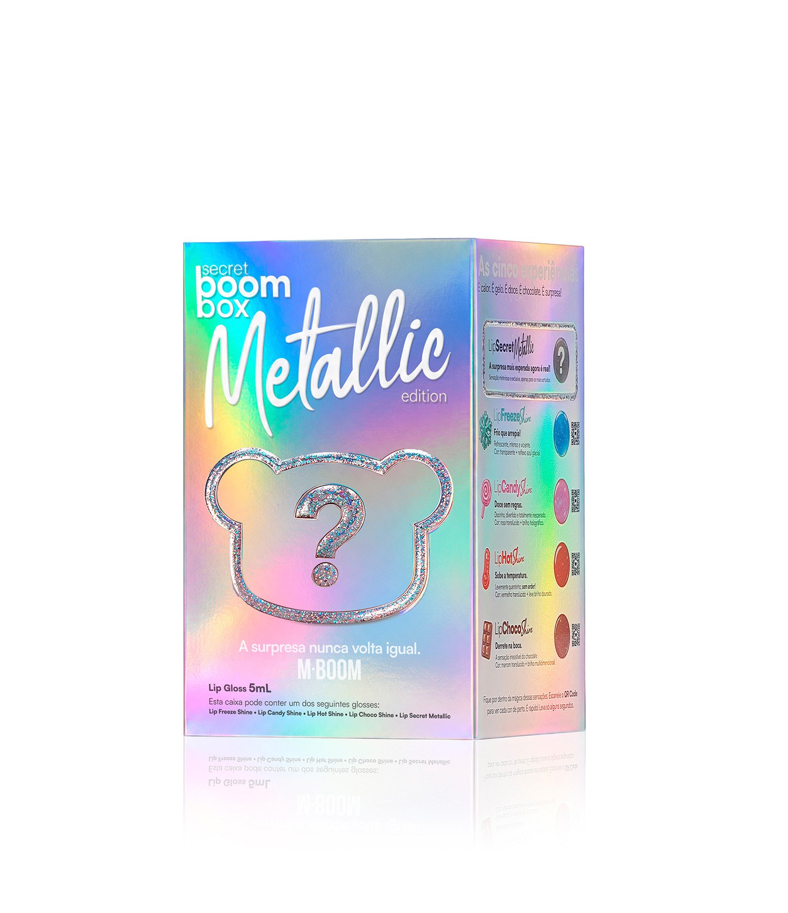 Caixa Surpresa Lip Gloss Metallic Edition Mboom Colorido 1