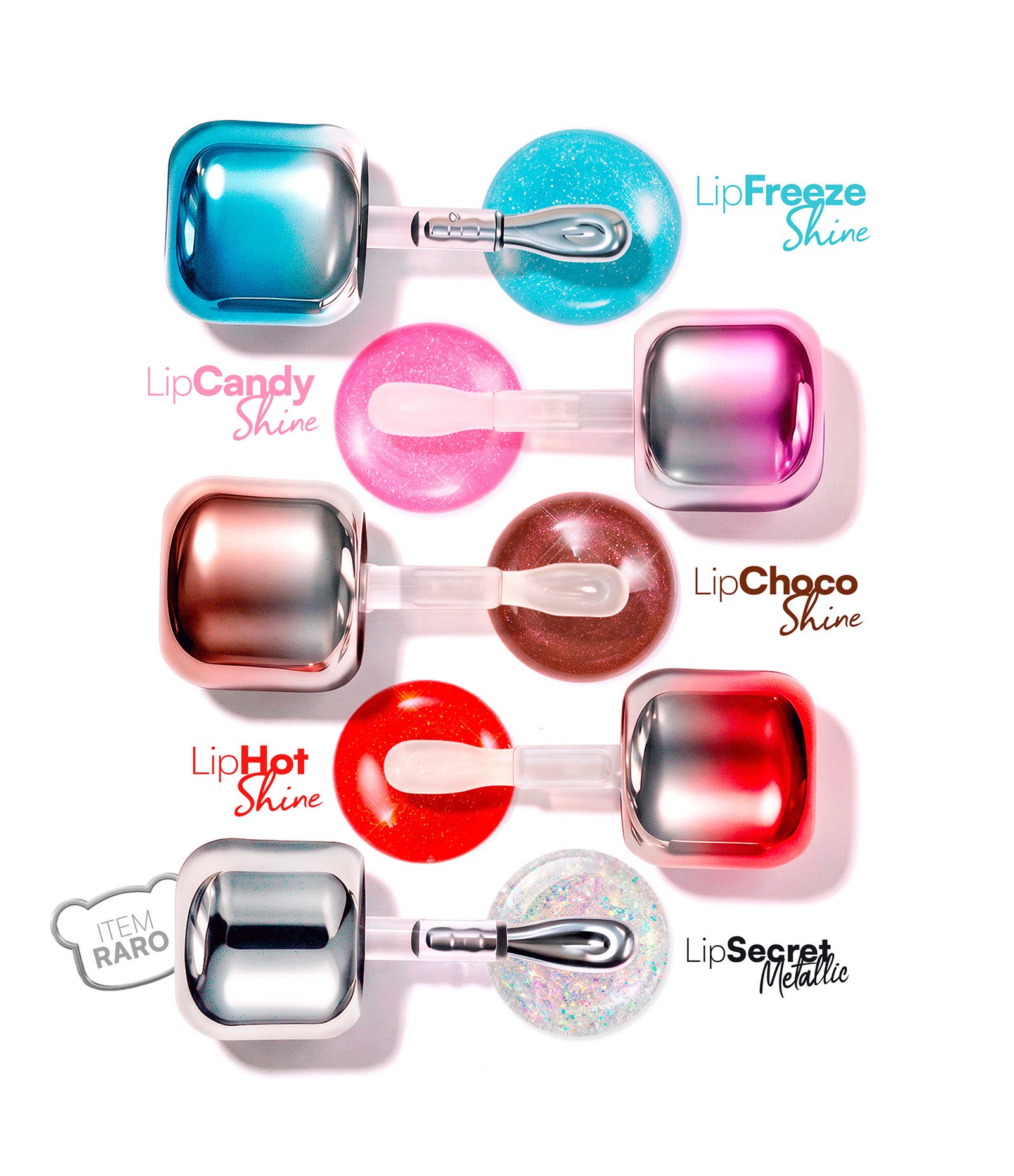 Caixa Surpresa Lip Gloss Metallic Edition Mboom Colorido 13