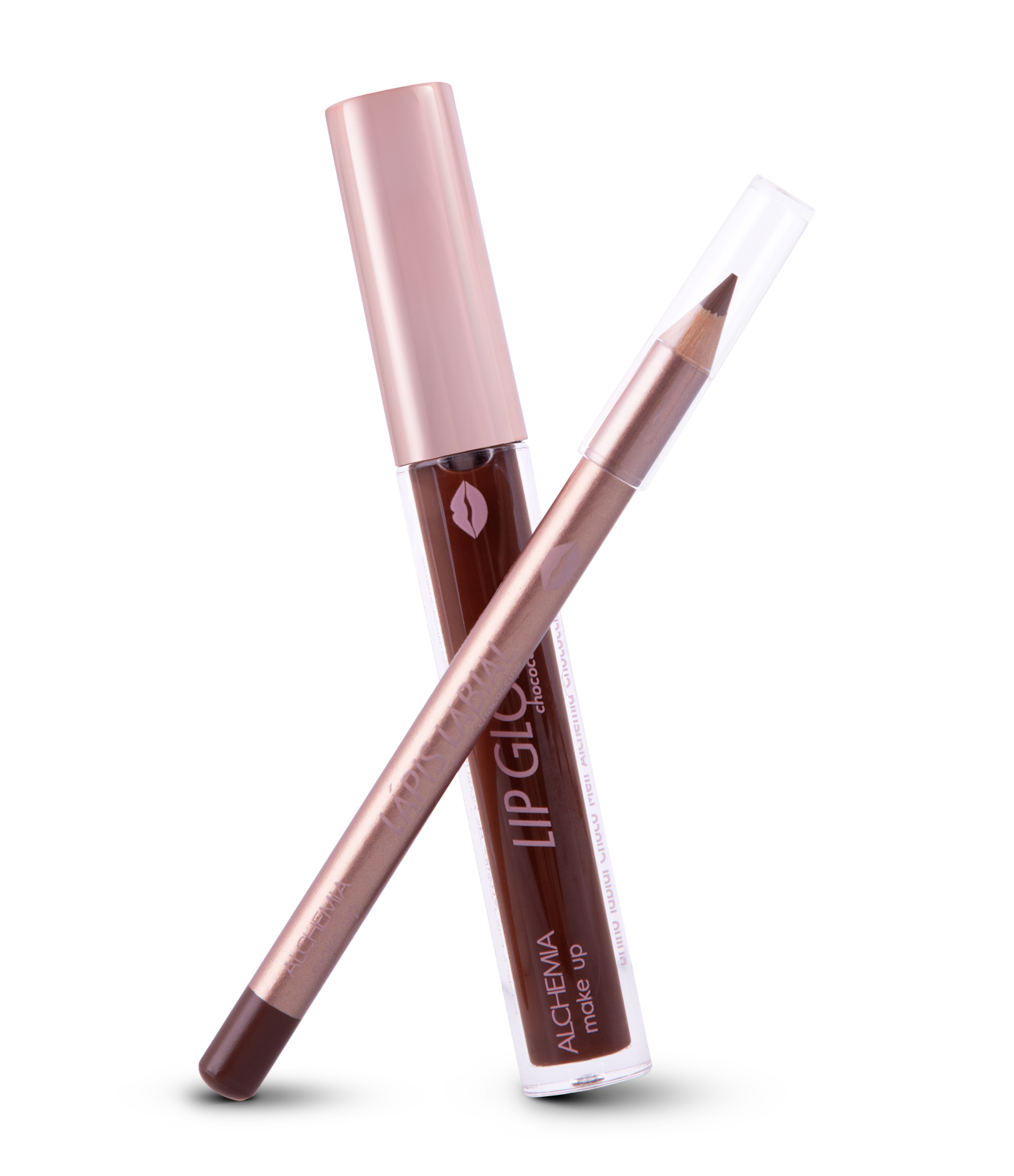 Kit Lip Combo Chococcino com Lápis Labial 0,5g + Lip Gloss 2,5ml Alchemia KIT 4
