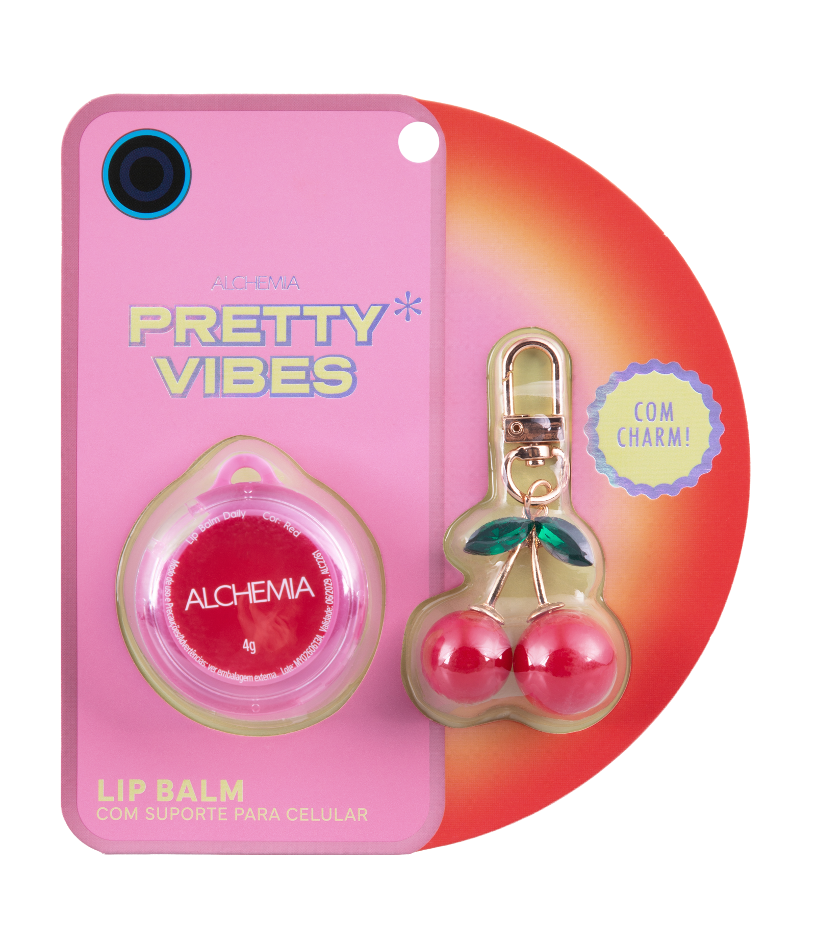 Lip Balm Daily com Suporte para Celular Alchemia Cereja 1