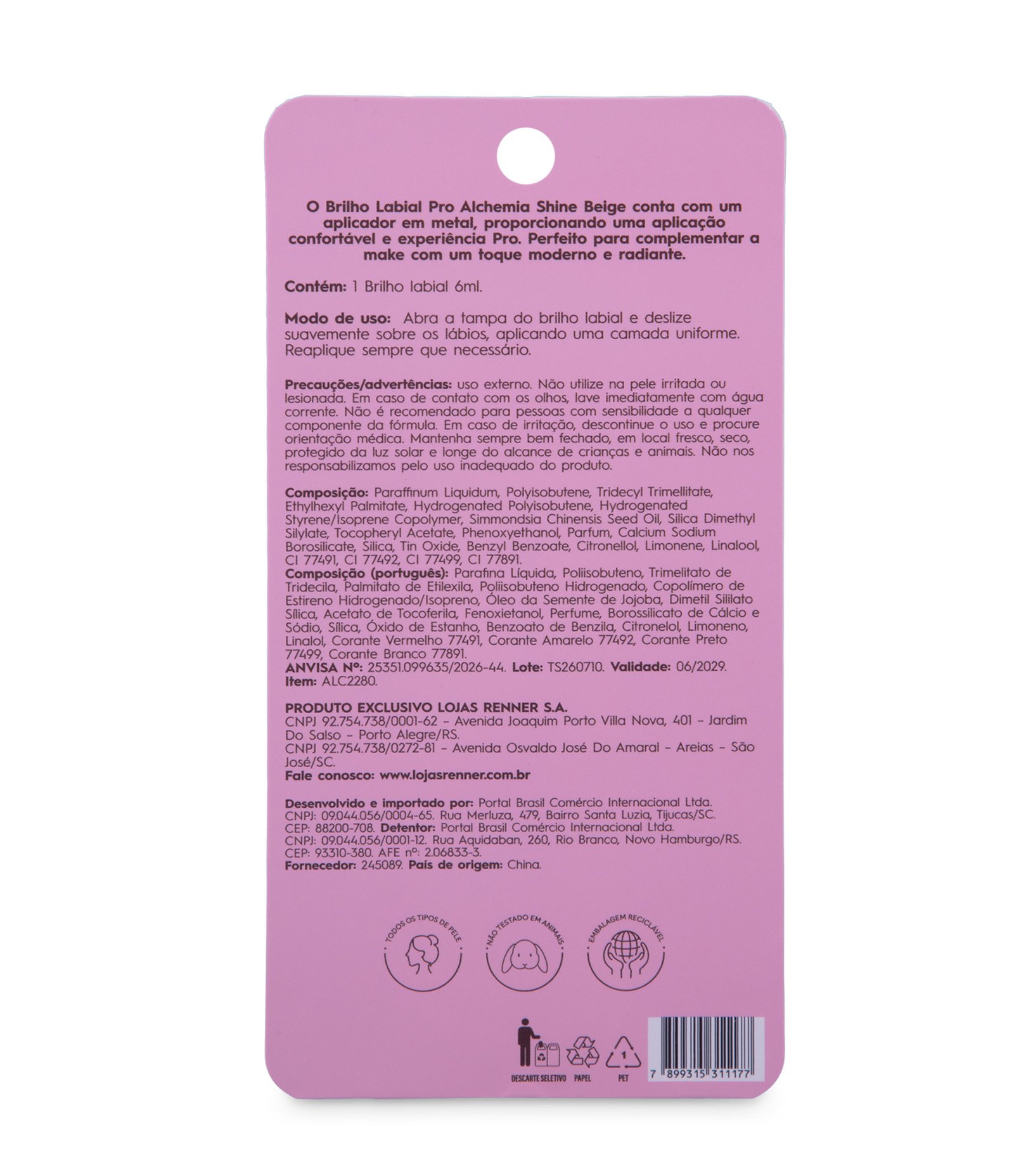 Lip Gloss PRO Alchemia Shine Beige 2