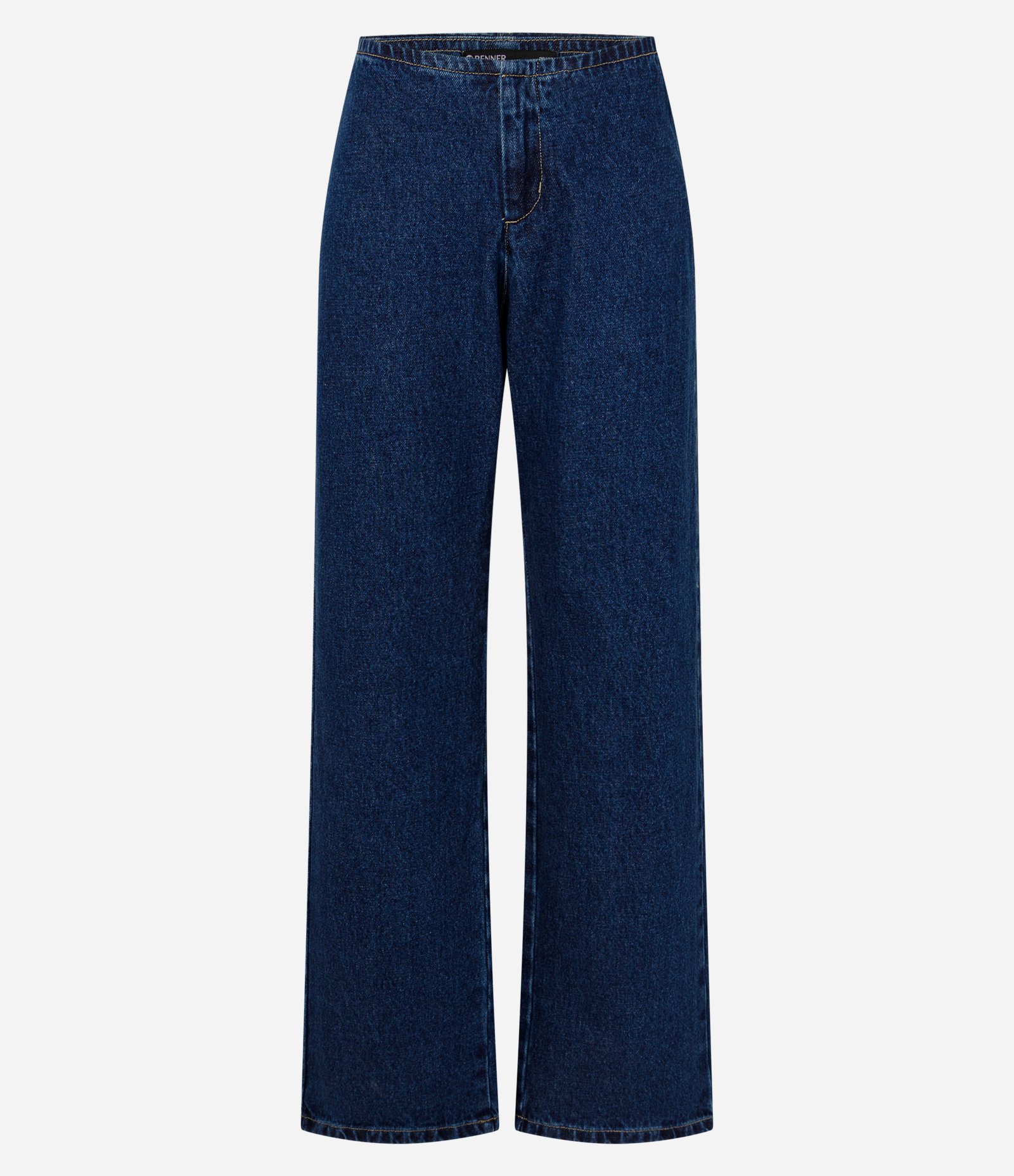 Calça Reta Comfort em Jeans Cintura Baixa e Sem Cós Azul 1