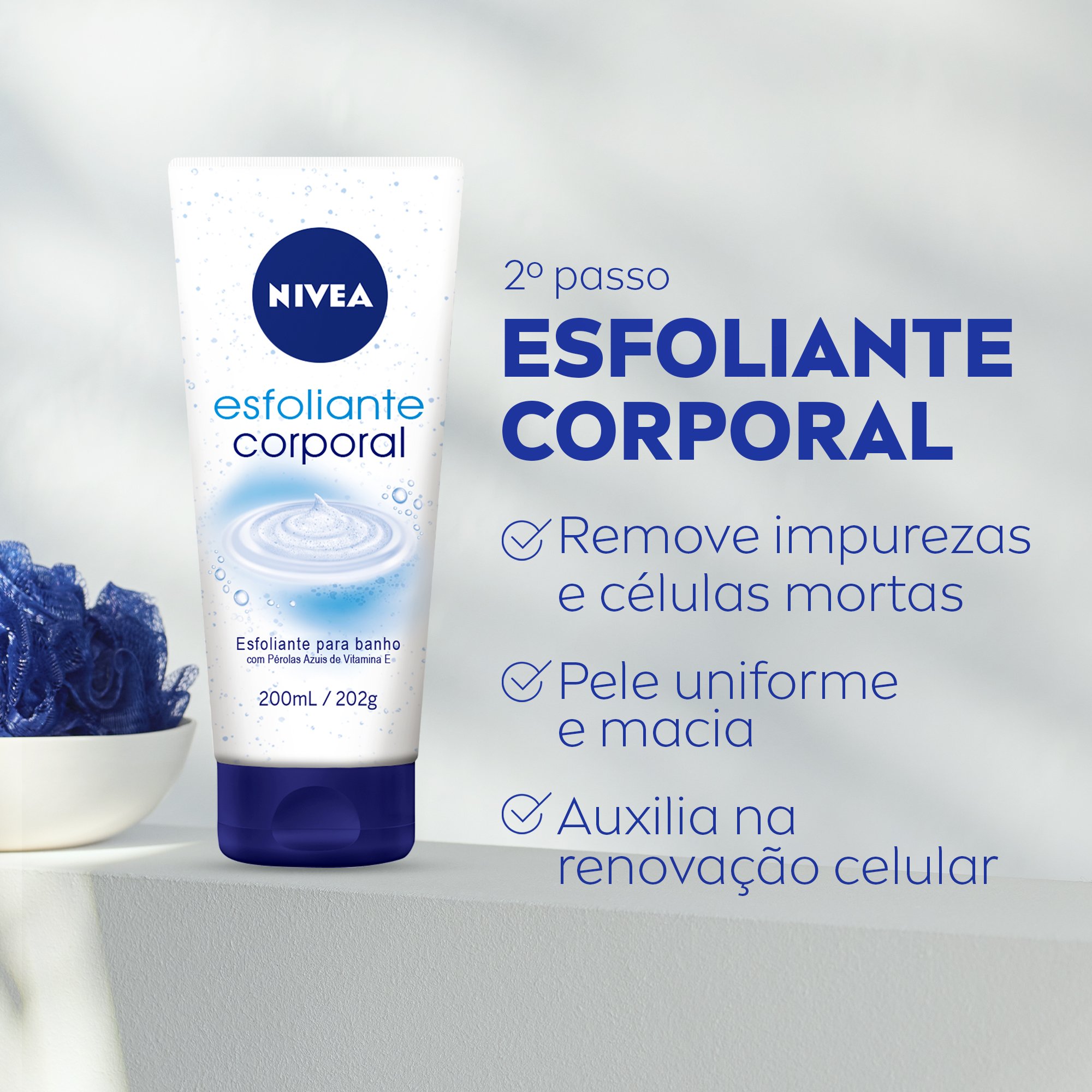 Kit Nivea Esfoliante Corporal 200ml + Sabonete Óleo de Banho 200ml KIT 4