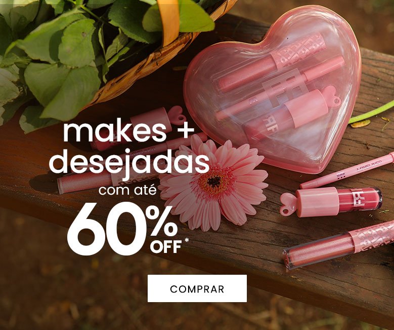 seleção de makes em oferta e até 10x sem Cartões Renner