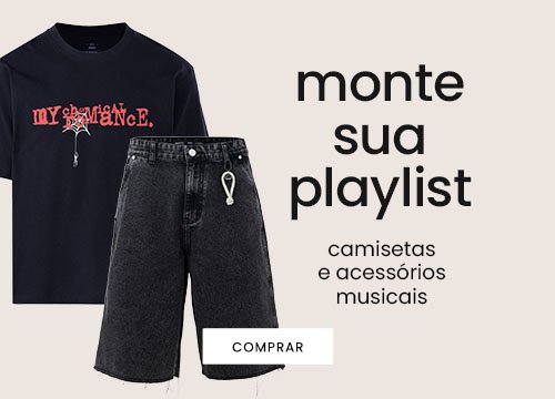 camisetas e acessórios com artistas e bandas