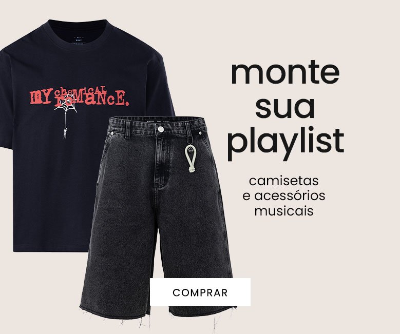 camisetas e acessórios com artistas e bandas