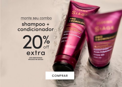 ganhe 20% OFF levando shampoo + condicionador da seleção