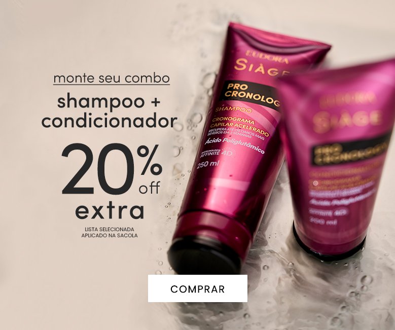 ganhe 20% OFF levando shampoo + condicionador da seleção