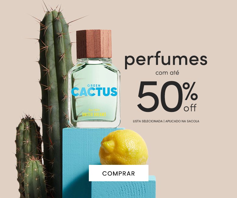 seleção de perfumes com até 50% OFF