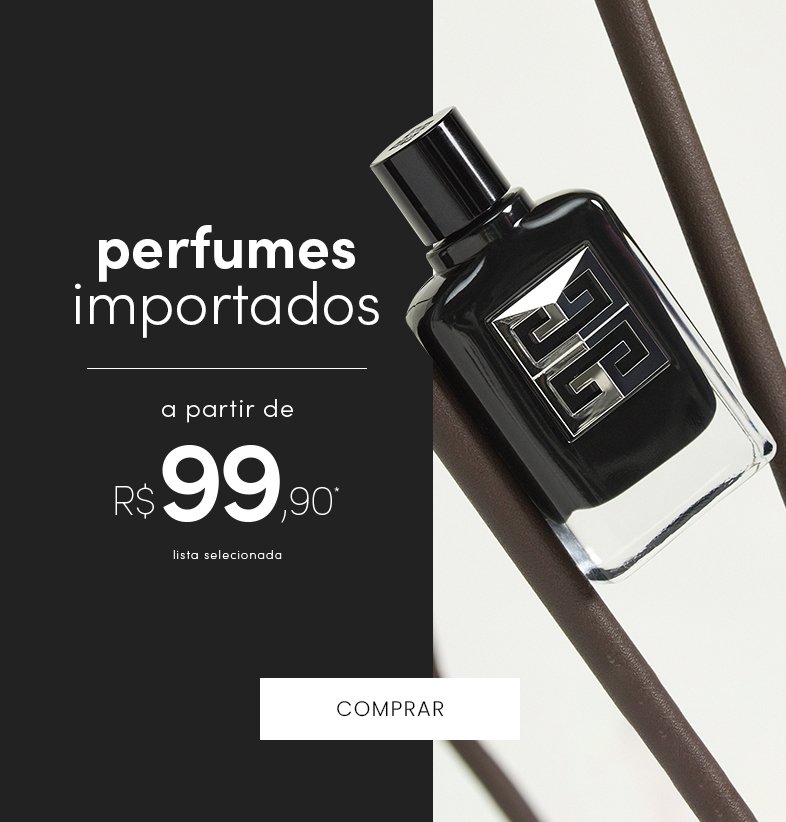 seleção de perfumes importados a partir de R$ 99,90
