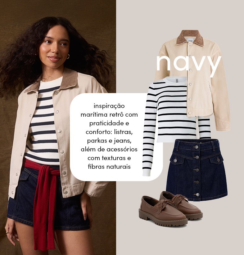 seleção de novidades com estilo navy