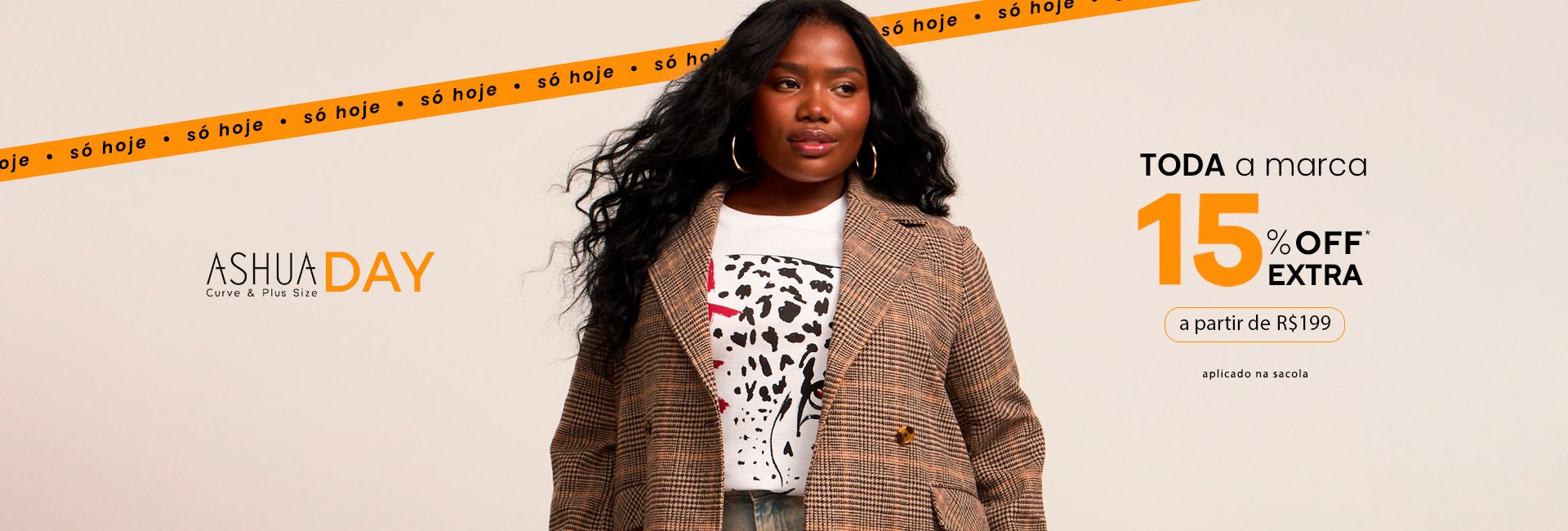 toda a marca Ashua curve e plus size com 15% OFF extra a partir de R$ 199