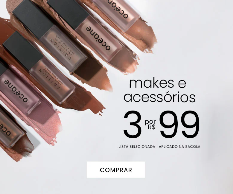 seleção de makes e acessórios com leve 3 por R$ 99