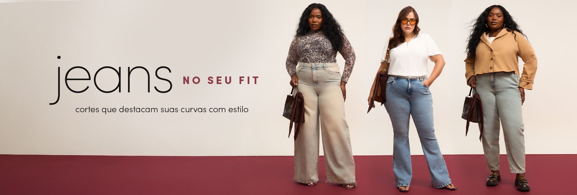 seleção de novidades jeans curve e plus size