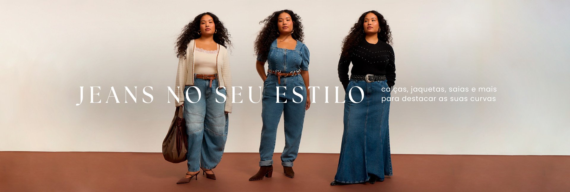 seleção de peças jeans curve e plus size do 42 ao 58