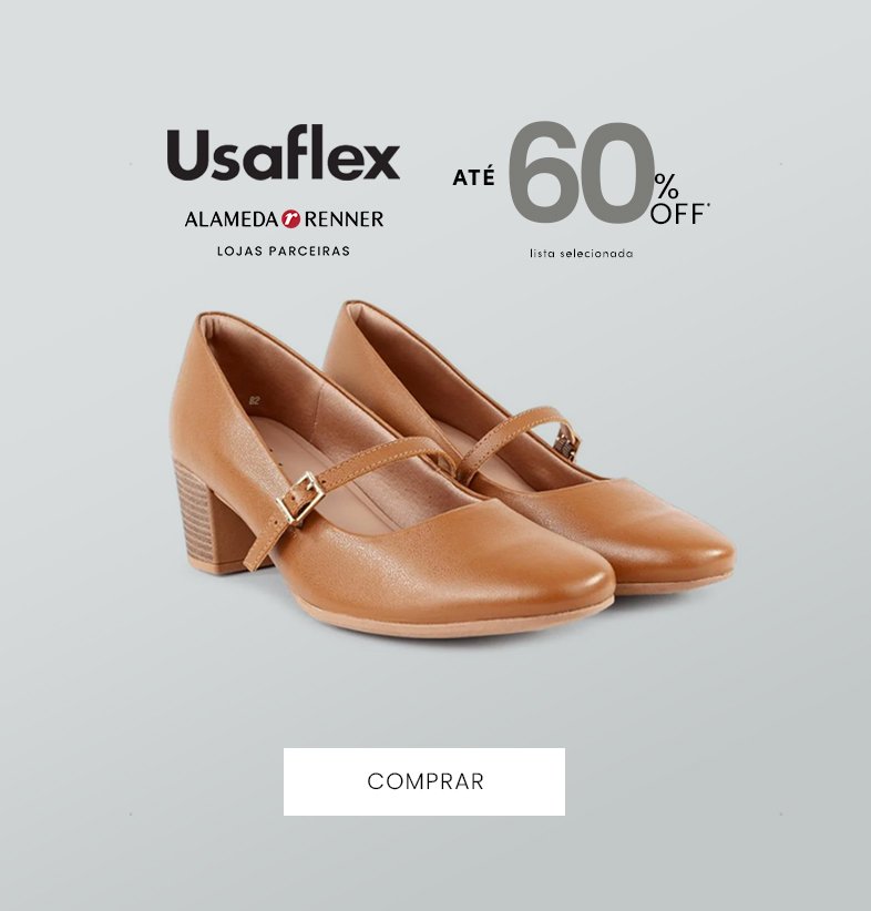 seleção da loja parceira Usaflex com até 60% OFF
