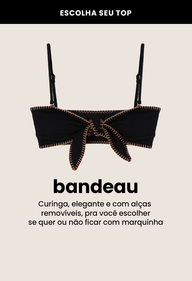 biquíni bandeau elegante com alças removíveis