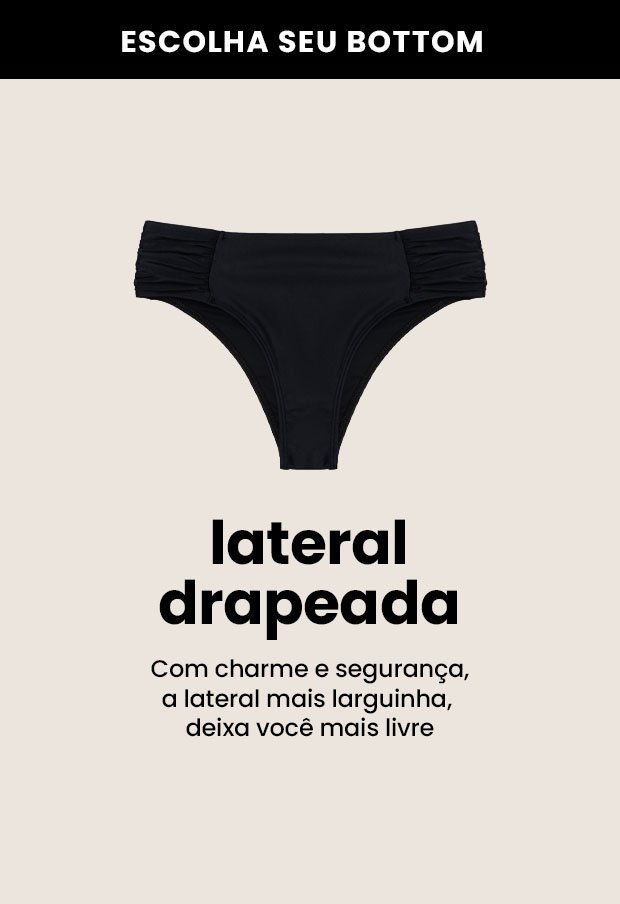 calcinhas de biquíni com lateral drapeada