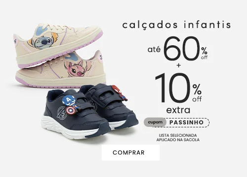 até 70% OFF em toda a seleção infantil