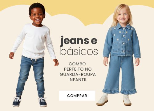 jeans e básicos infantis para todas as ocasiões
