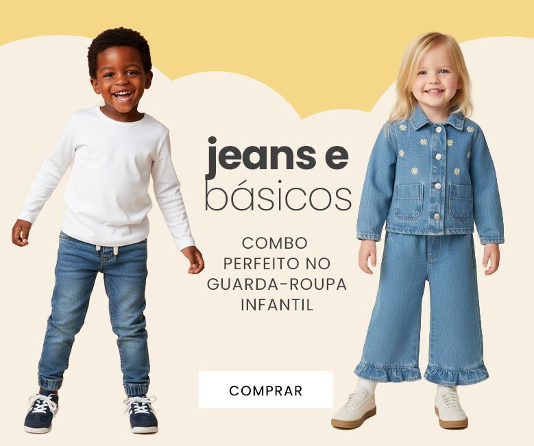 jeans e básicos infantis para todas as ocasiões