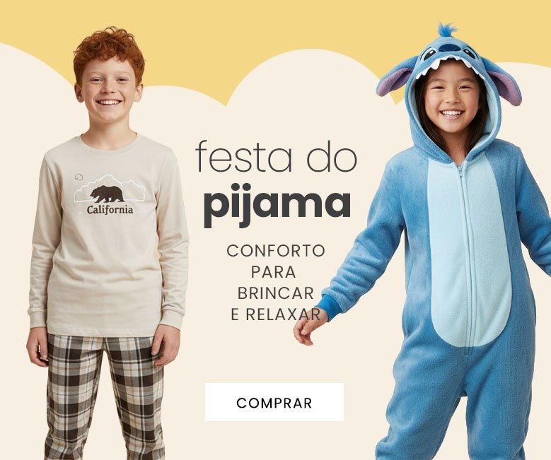 pijamas infantis para todas as idades com muito conforto