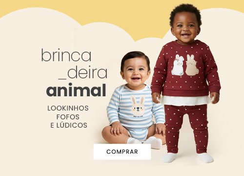 roupas infantis com estampas de animais e bichinhos fofos