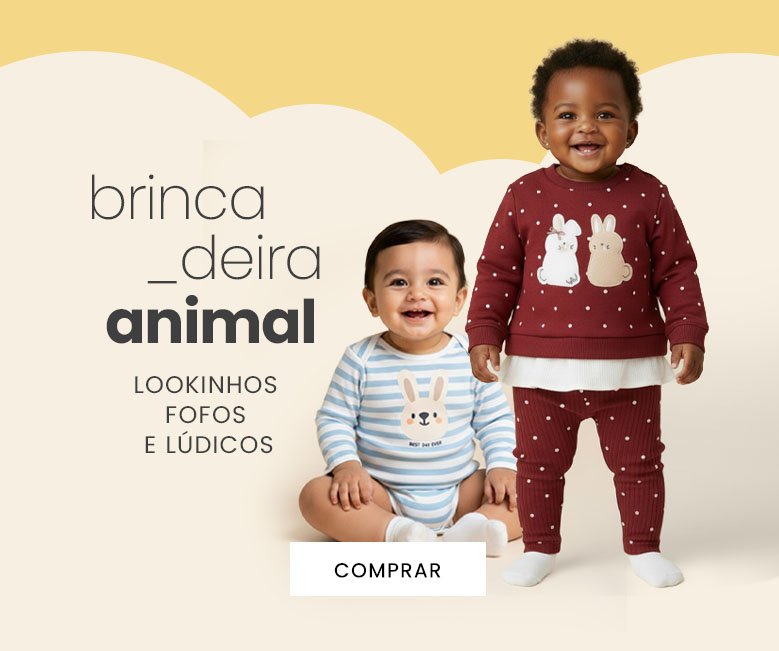 roupas infantis com estampas de animais e bichinhos fofos