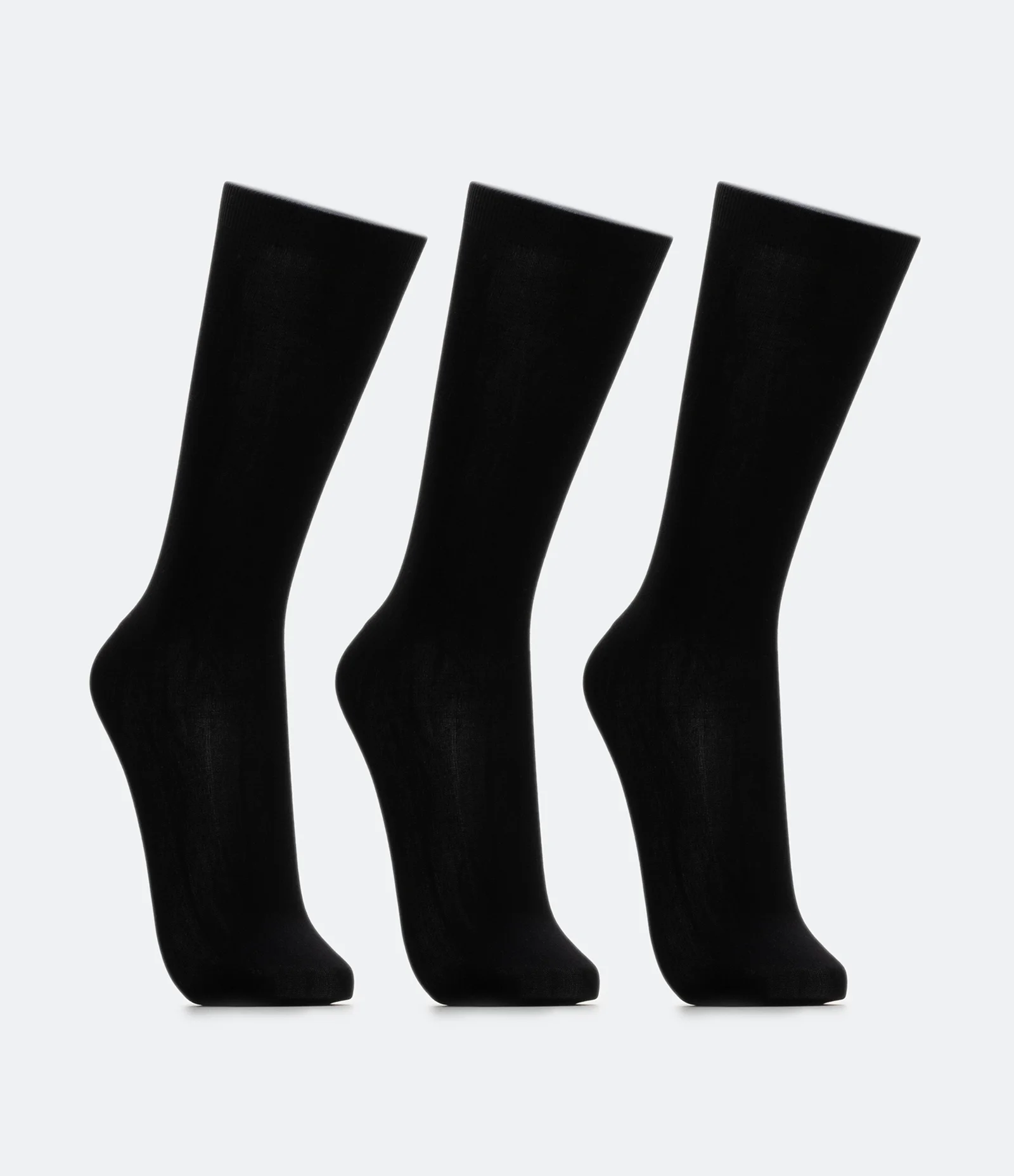 Kit 03 Pares de Meia Social em Poliamida Preto 2