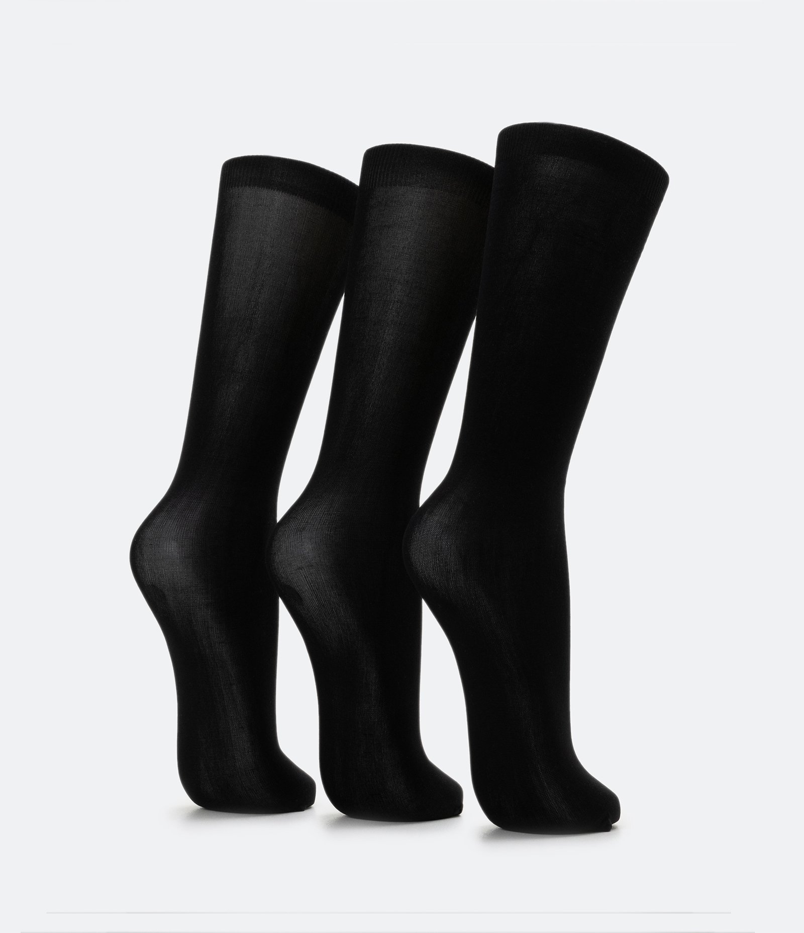 Kit 03 Pares de Meia Social em Poliamida Preto 3