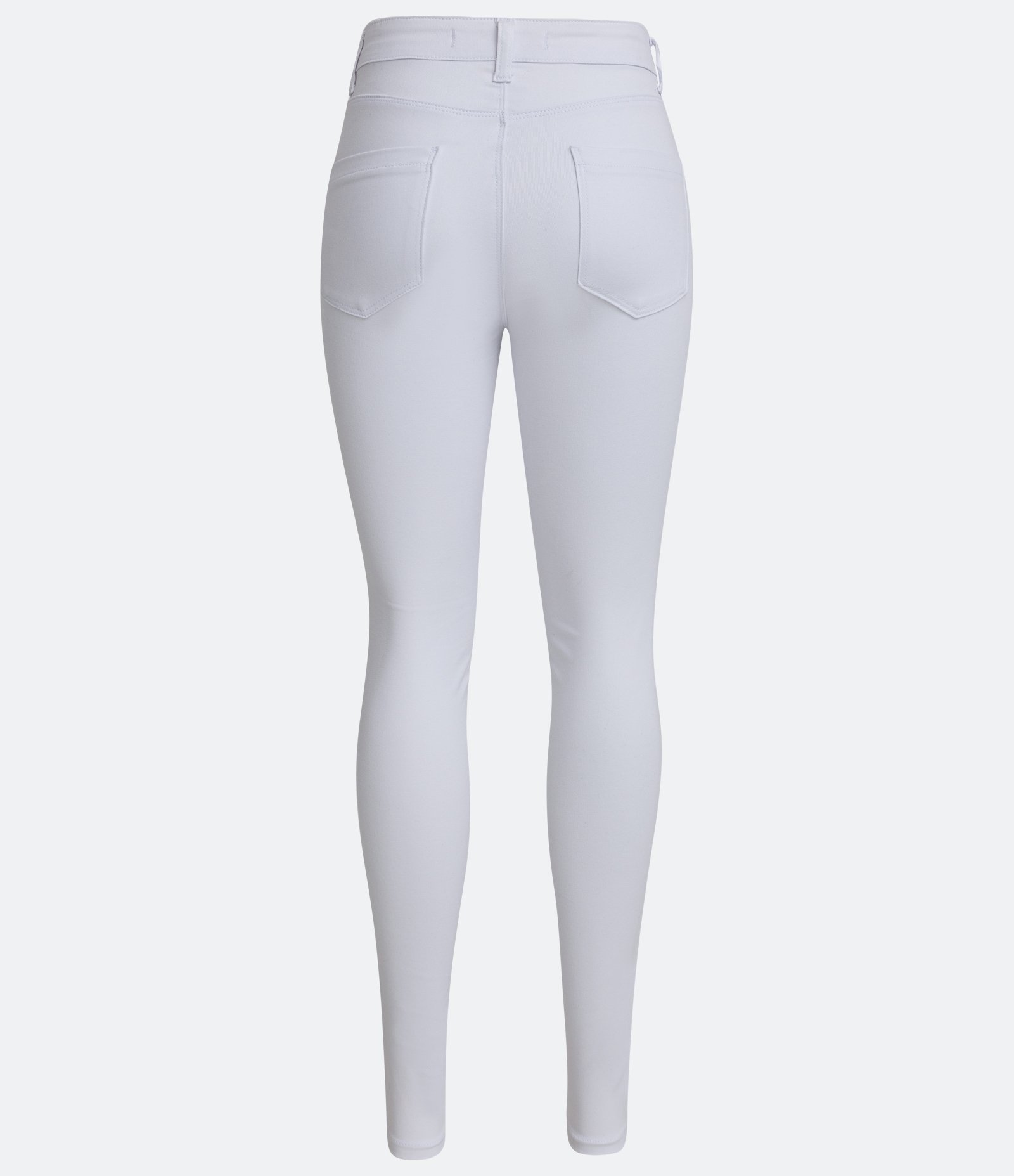 Calça Skinny em Sarja com Cintura Média Branco 2