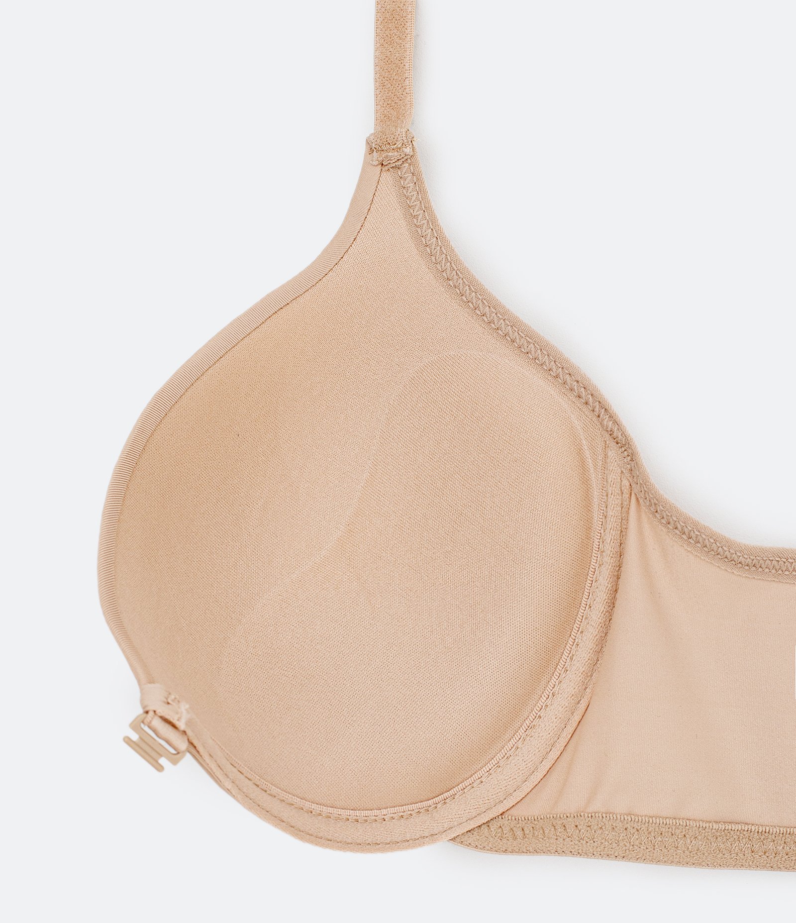 Sutiã Push Up Nadador em Microfibra com Bojo Bege 6