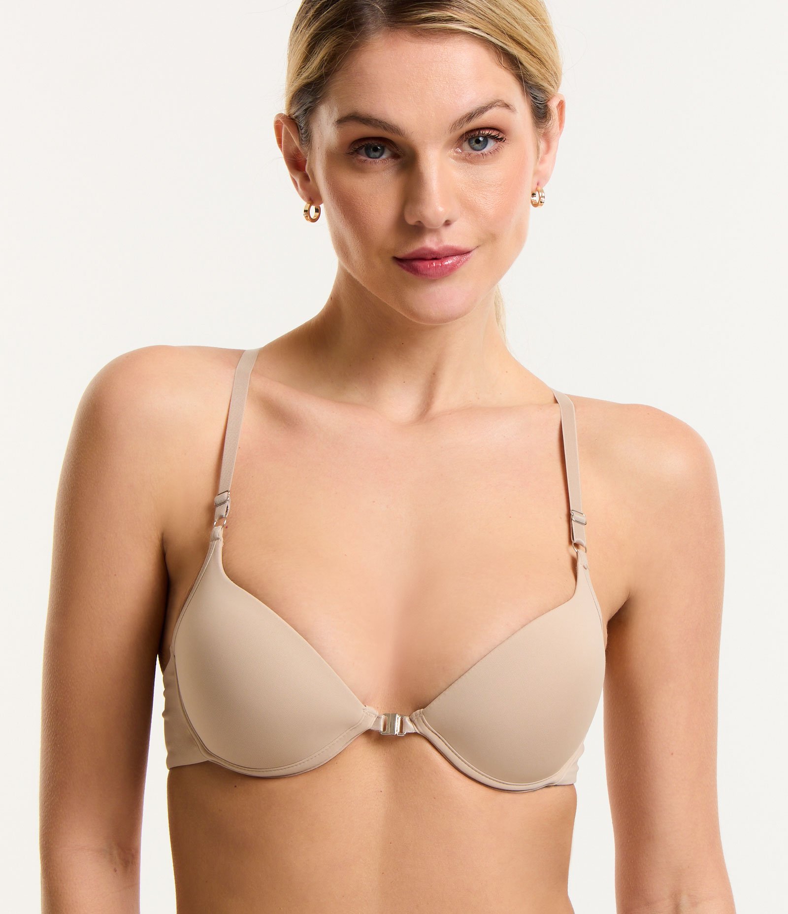 Sutiã Push Up Nadador em Microfibra com Bojo Bege 1