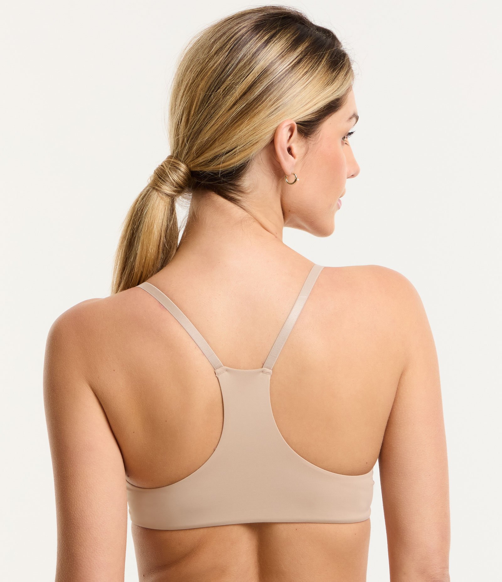 Sutiã Push Up Nadador em Microfibra com Bojo Bege 2