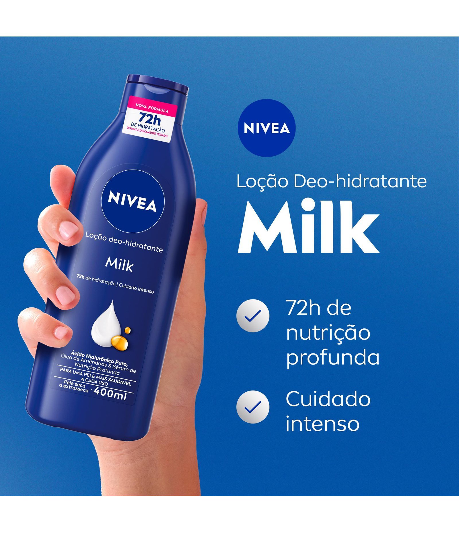 Desodorante Hidratante Milk Nivea  400ml 3