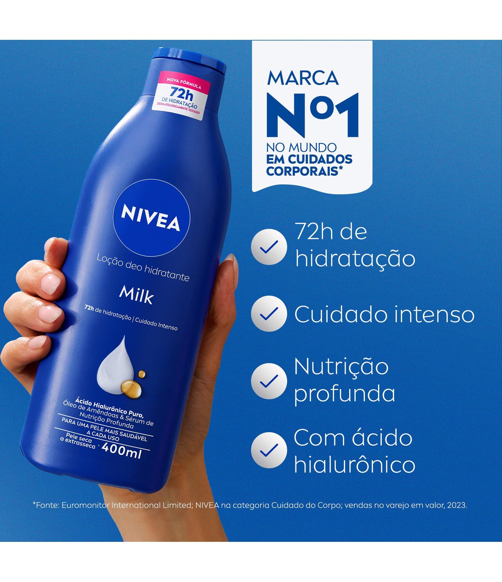 Desodorante Hidratante Milk Pele Seca a Extrasseca Nivea  400ml 3