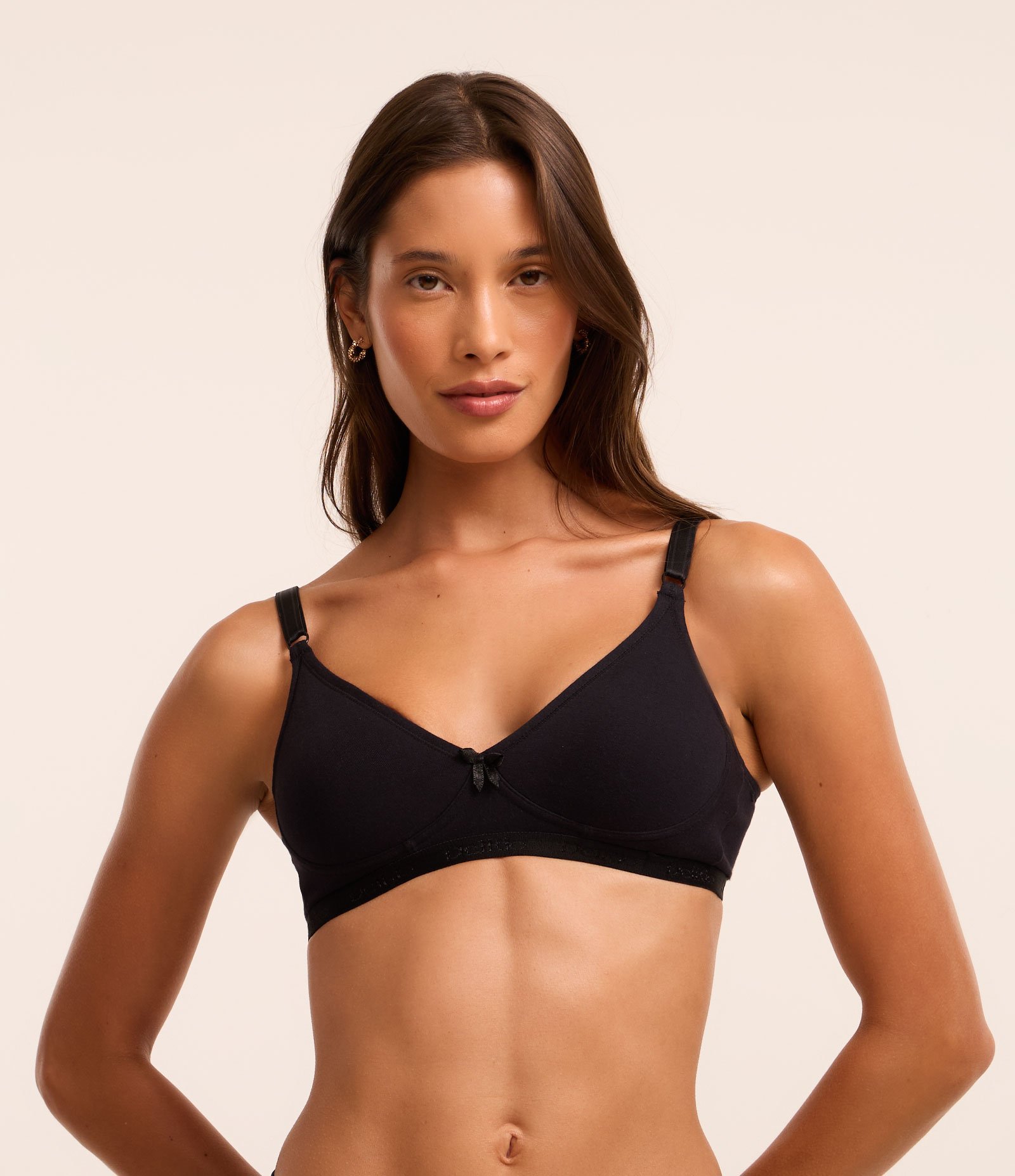Sutiã Básico em Cotton sem Bojo e Aro DelRio Preto 1