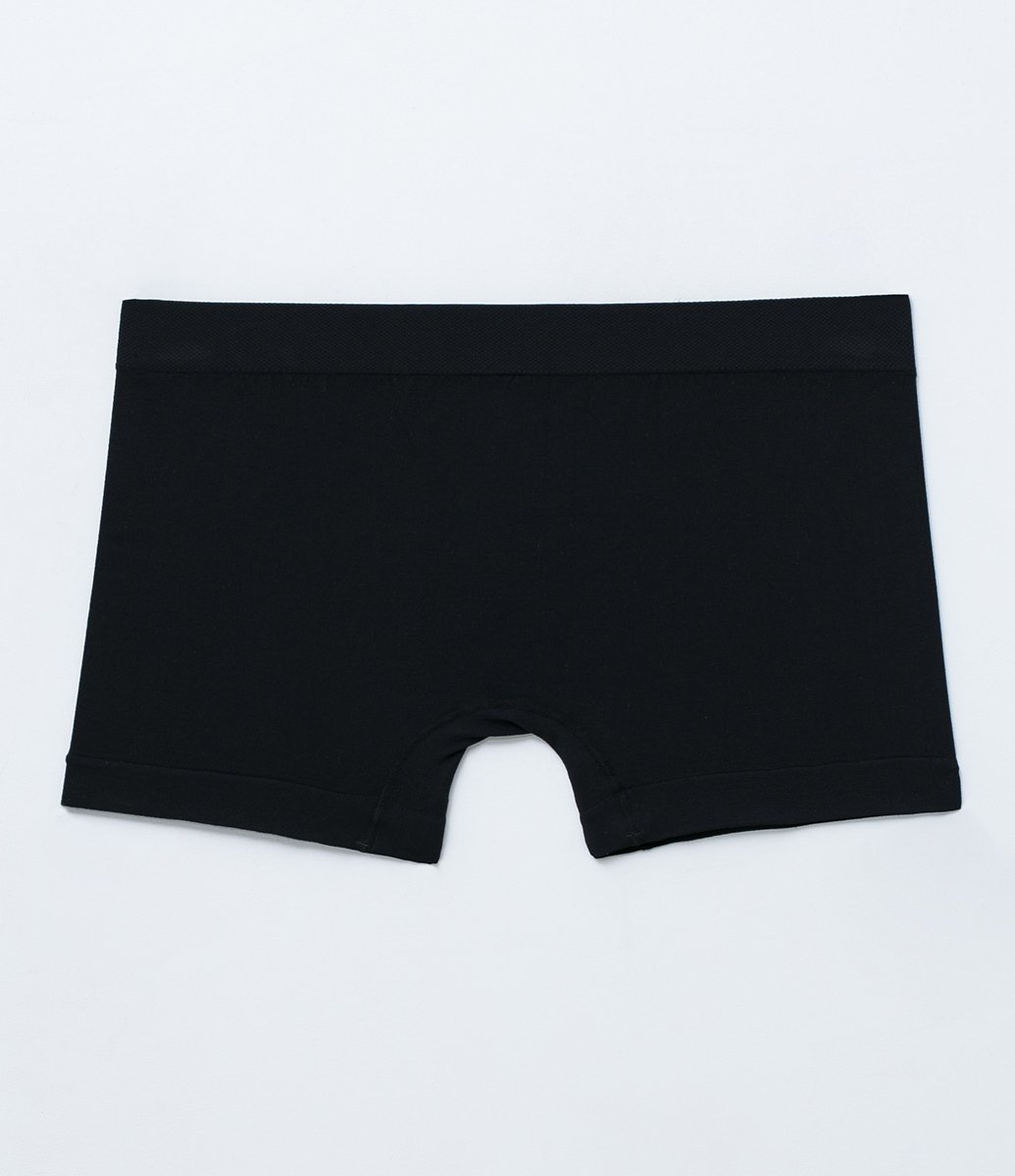 Cueca Boxer Básica em Microfibra sem Costura Preto 2