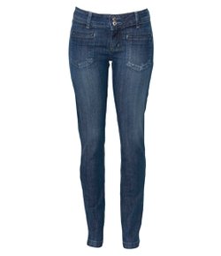 Calça Skinny em Jeans com Bolsos Frontais Embutidos