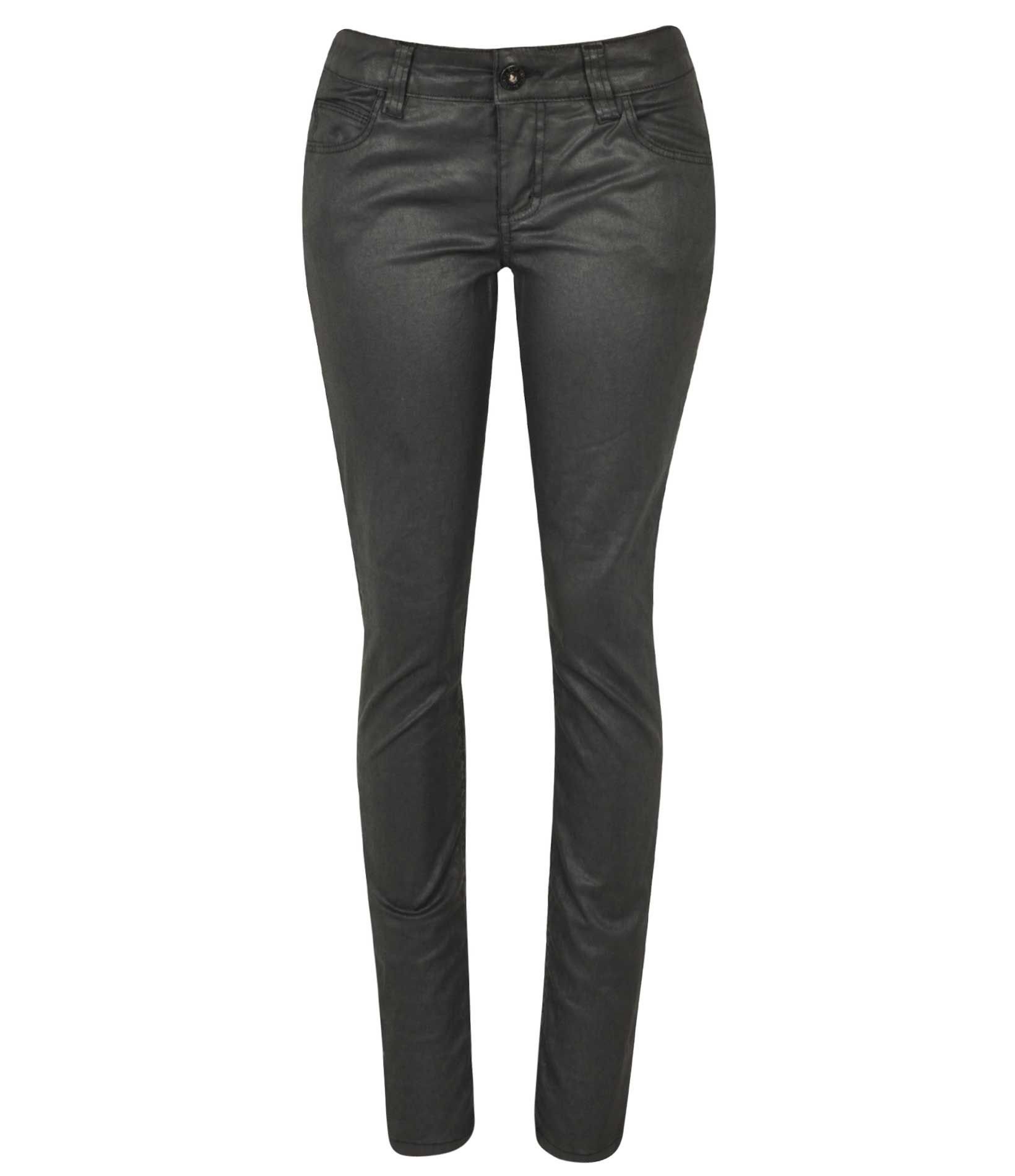 Calça Skinny Feminina em Sarja Resinada Preto 1