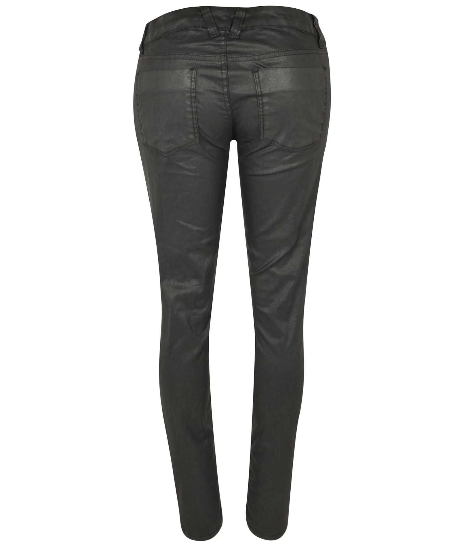 Calça Skinny Feminina em Sarja Resinada Preto 2