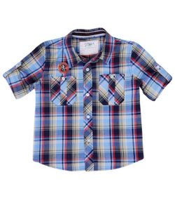 Camisa Infantil Xadrez em Tricoline 