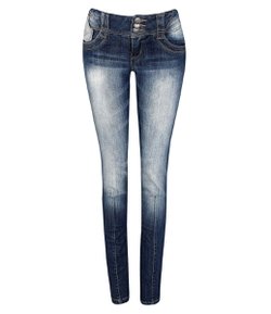 Calça Skinny Feminina em Jeans com Detalhes