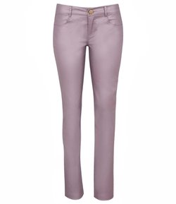 Calça Superskinny Feminina em Jeans com Efeito Metalizado