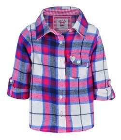 Camisa Infantil em Flanela Xadrez - Tam 1 a 4 