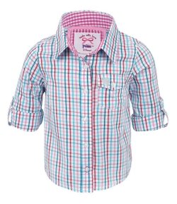 Camisa Infantil em Tricoline Xadrez - Tam 1 a 4  
